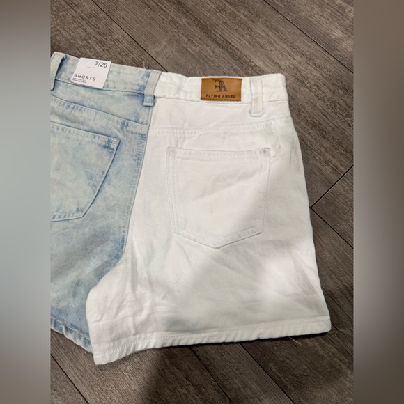 Stylish White and Light Blue Jean Shorts - Picture 11 of 11